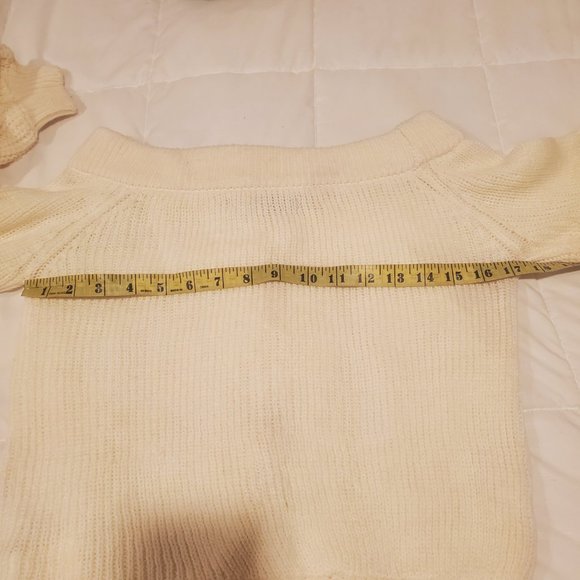 Ivory/cream colored off the shoulder sweater - Picture 5 of 6